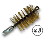Lot de 3 brosses  tube pro laiton  65 mm raccord m12175 femelle ame en acier torsad nettoyage brossage ...