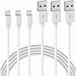 Lot de 3 c�ble de chargeur iphone 2m?mfi certifi�? fil lightning charge rapide pour iphone 11 pro xs ...