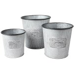 Lot de 3 cache pots seau m�tal bloom