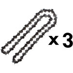 Lot de 3 cha�nes 66 maillons pour tron�onneuse