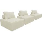 Sweeek - lot de 3 chauffeuses pour canapé modulables velours côtelé velours côtelé crème Sweeek - lot de 3 chauffeuses pour canapé modulables velours côtelé velours côtelé crème