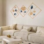 Lot de 3 d�corations murales en m�tal - feuille de ginkgo - d�coration murale en fer forg� - d�coration ...