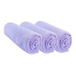 Bbla - lot de 3 draps housse jersey 100% coton - 40x80 / 40x90 cm - parme