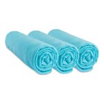 Lot de 3 draps housse jersey 100% coton - 40x80 / 90 cm, turquoise Lot de 3 draps housse jersey 100% coton - 40x80 / 90 cm, turquoise