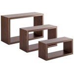 Lot de 3 �tag�res murales pour salon design cube rectangulaire trittico - wenge