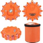 Lot de 3 feux route � led pour d�tresse, avertissement routier, balise s�curit�, disque clignotant, rond ...