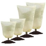 Lot de 3 housse hivernage plante avec cordon de serrage et zipper voile d?hivernage en polypropylme ...