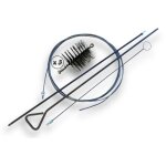 Lot de 3 kits brosses  tube pro acier  100 mm tringle rigide 100 cm + rallonge 100 cm + tringle flexible ...