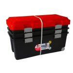 Lot de 3 malles camper plastique , l. 80 x p. 40 x h. 34 cm - sundis