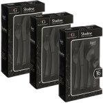 Lot de 3 mnagres shadow en acier inoxydable - 48 couverts - noir