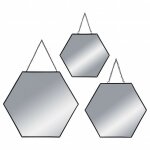 Lot de 3 miroirs héxa métal chaine atmosphera noir Lot de 3 miroirs héxa métal chaine atmosphera noir