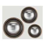 Emde - lot de 3 miroirs ronds convexes noirs 16, 19, 23cm