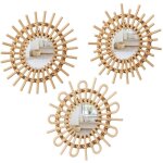 Atmosphera - lot de 3 miroirs soleil en rotin Atmosphera - lot de 3 miroirs soleil en rotin