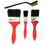 Lot de 3 pinceaux en bois 1  2  3  pour peinture + 1 pinceau en poils de fer pour travail