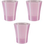 Lot de 3 pots pour orchid�es avec r�serve d'eau - arte - dea rose transparent 2 litres