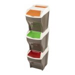 Lot de 3 poubelles poker plus - 81 l - coloris al�atoire - livraison gratuite