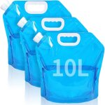 Lot de 3 sacs de stockage d'eau pliables 10 l avec couvercle fixe, r�servoir d'eau flexible, sac d'eau ...