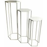 The home deco factory - lot de 3 sellettes gigognes mtal blanc