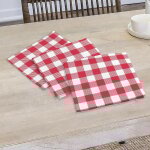 Lot de 3 serviettes en coton 45x45 cm vichy, par soleil d'ocre