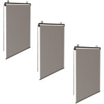 Idmarket - lot de 3 stores enrouleurs l. 124 x h. 225 cm pour pergola taupe