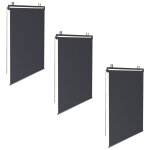 Idmarket - lot de 3 stores enrouleurs l. 125 x h. 225 cm - pour pergola - gris anthracite