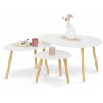 Lot de 3 tables basses gigognes gaia laquées blanc scandinave Lot de 3 tables basses gigognes gaia laquées blanc scandinave