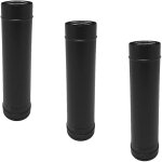 Lot de 3 tdi conduit concentrique en acier inoxydable polycombustible noir longueur 50 cm �100 - 150