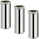 Monmobilierdesign - lot de 3 tdpi500 conduit double paroi isol polycombustible longueur 50 cm inox 200 ...