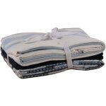 Lot de 3 torchons de cuisine  rayures bleu 50x70 cm