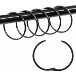 Lot de 36 anneaux de reliure ronds en mtal pour rideau de douche 5 cm pour cartes de notes, bureau (noir) ...