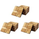 Sweeek - lot de 36 dalles de terrasses 30x30cm en bois d'acacia. motif carré. clipsables Sweeek - lot de 36 dalles de terrasses 30x30cm en bois d'acacia. motif carré. clipsables