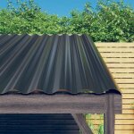 Lot de 36 panneaux de toit plaque panneau et lame de bardage acier enduit poudre anthracite 60x36 cm ...