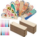 Lot de 36 marque - pages vierges en bois, 36 pompons multicolores, 12 x 3, 2 cm, étiquettes rectangulaires ... Lot de 36 marque - pages vierges en bois, 36 pompons multicolores, 12 x 3, 2 cm, étiquettes rectangulaires ...