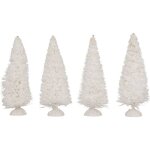 Feeric christmas - accessoires pour village de nol lot de 4 sapins avec pieds h 15 cm