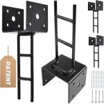 Lot de 4 ancrages en forme de u pour poteaux 4x4 en b�ton galvanis� noir, support de poteau de pergola ...