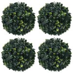 Lot de 4 boules de buis artificielles plante artificielle 12 cm 10644