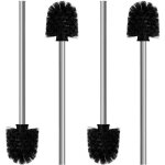 Lot de 4 brosses wc - diam�tre 8 cm - balai de nettoyage wc avec manche en acier inoxydable - brosse ...