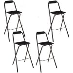 Atmosphera - lot de 4 chaises de bar pliante louna - h. 97, 5 cm Atmosphera - lot de 4 chaises de bar pliante louna - h. 97, 5 cm
