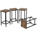Lot de 4 chaises de bar rustique de cadre en fer noir, tabourets de bar carre ave repose - pieds, chaise ... Lot de 4 chaises de bar rustique de cadre en fer noir, tabourets de bar carre ave repose - pieds, chaise ...