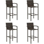 Bonnevie - lot de 4 chaises de bar tabourets de bar - tabouret haut marron résine tressée bv951124 - ... Bonnevie - lot de 4 chaises de bar tabourets de bar - tabouret haut marron résine tressée bv951124 - ...