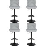 Lot de 4 chaises de bar tabourets de bar pivotants avec dossier tabourets de bar réglable en cuir pu ... Lot de 4 chaises de bar tabourets de bar pivotants avec dossier tabourets de bar réglable en cuir pu ...