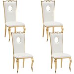 Lot de 4 chaises baroque royal gold simili blanc