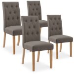 Intensedeco - lot de 4 chaises capitonnées gaya tissu taupe Intensedeco - lot de 4 chaises capitonnées gaya tissu taupe