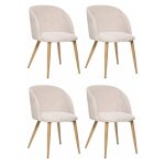 Atmosphera - lot de 4 chaises design 'celeste' 81cm beige lin