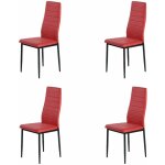 Eggree - lot de 4 chaises design rouge pvc scandinave chaise de salle  manger