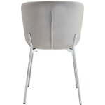 Lot de 4 chaises elen chrome velours gris