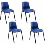 Lot de 4 chaises empilables nowra avec assise en plastique et pieds en mtal noir mat bleu
