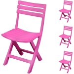 Ac - deco - lot de 4 chaises de jardin pliables 41, 5x40x79 cm en plastique rose