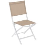 Hesperide - lot de 4 chaises de jardin pliantes essentia lin & blanc en aluminium trait� �poxy - hesp�ride ...