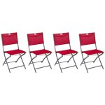Lot de 4 chaises de jardin pliante m�tal modula grenade - hesp�ride
